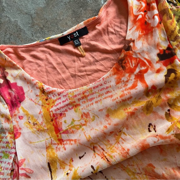 ⭐️BOGO FREE⭐️ YEST Mesh Lined Floral dress with Ruched sides Y2K Like New sz 6 - Picture 6 of 10